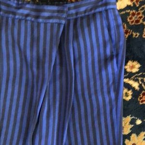 Zara | Pants & Jumpsuits | Zara Blue Stripe Cross Over Trouser Pants Pockets | Poshmark